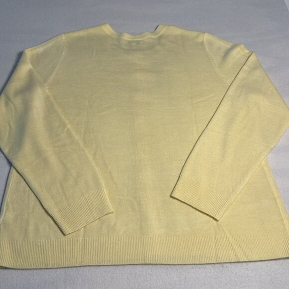 Croft & Barrow Sweater Sz XL Yellow Button Down Cardigan Preppy - Picture 7 of 8